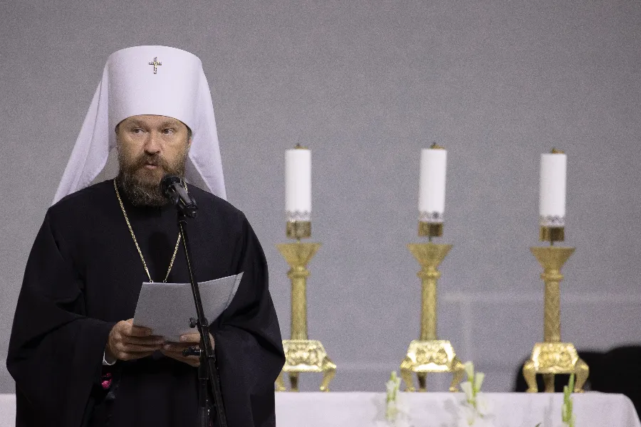 Russian Orthodox leader Metropolitan Hilarion speaks at the International Eucharistic Congress in Budapest, Hungary, Sept. 6, 2021.?w=200&h=150